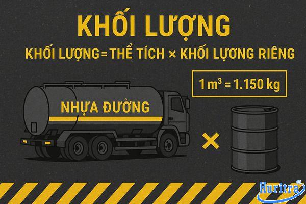 Cách tính khối lượng 1 khối nhựa đường theo công thức vật lý và ứng dụng trong thi công