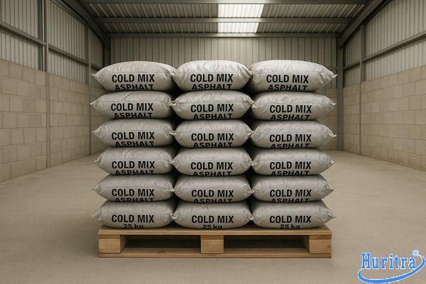 Nhựa đường nguội đóng bao trộn sẵn sửa chữa đường hiệu quả 7 Cách bảo quản bao nhựa đường nguội trong kho khô thoáng