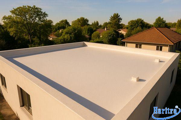 Mái nhà sau khi chống thấm bằng nhựa đường, sạch và khô, không còn vết thấm