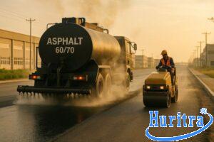 Rải nhựa đường đặc 60/70 cho mặt đường khu công nghiệp chịu tải nặng