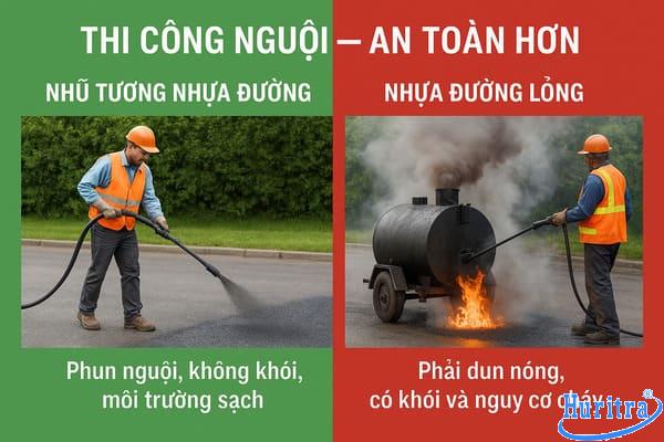 Nhũ tương nhựa đường là gì? Ưu điểm, phân loại và ứng dụng 12 So sánh nhũ tương nhựa đường và nhựa đường lỏng