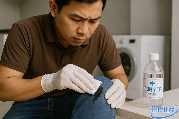 Cách tẩy nhựa đường trên quần áo an toàn và hiệu quả tại nhà 7 Tẩy nhựa đường đã khô bằng cồn hoặc xăng một cách an toàn