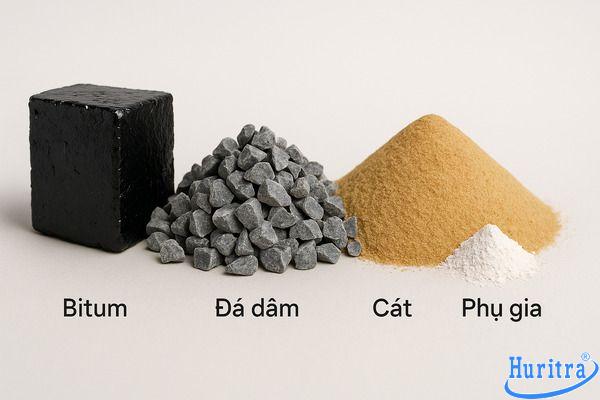 Nhựa đường là chất rắn gì? Thành phần, nguồn gốc, ứng dụng 6 Thành phần chính của nhựa đường gồm bitum, cốt liệu và phụ gia.