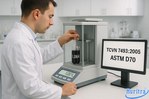 Nhựa đường được kiểm định theo tiêu chuẩn TCVN 7493 và ASTM D70