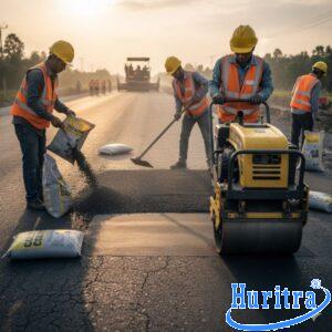 Quy trình thi công nhựa đường dẻo trộn sẵn bao gồm các bước