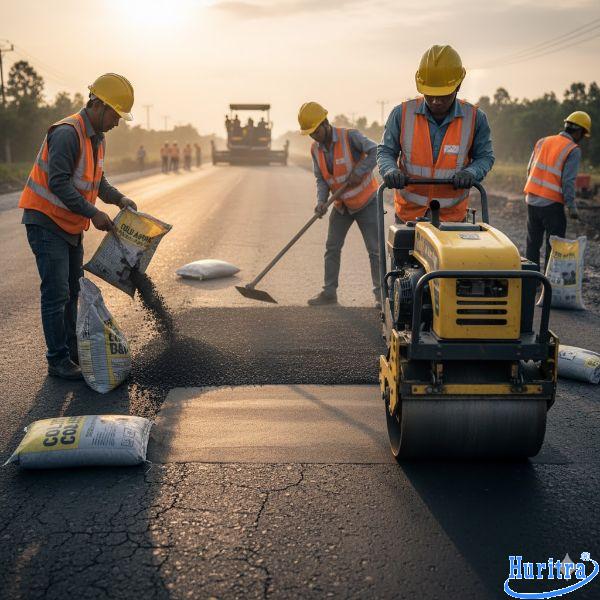 Quy trình thi công nhựa đường dẻo trộn sẵn bao gồm các bước