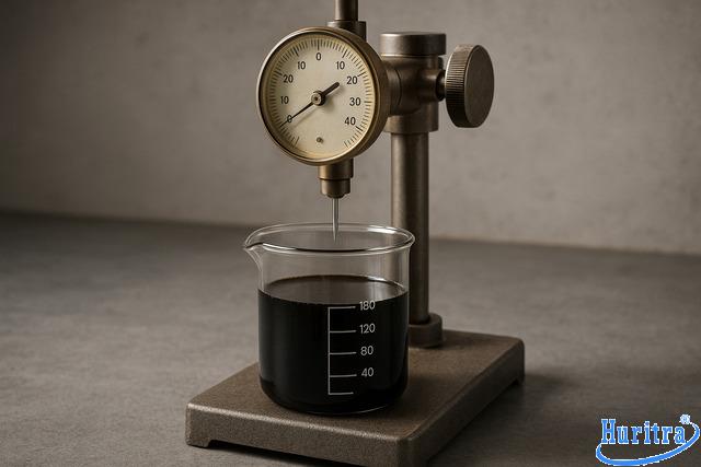 Mẫu nhựa 60/70 dùng để kiểm tra kim lún trước khi xác định hiệu suất.