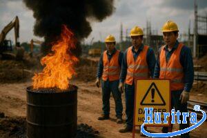 Khói nhựa đường cháy chứa PAH độc hại và cần tránh tiếp xúc ngay lập tức.