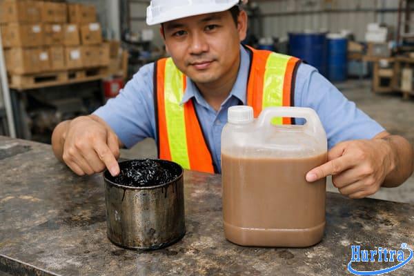 60/70 là nhựa đặc nóng; nhũ tương có nước và màu “sữa”, rất dễ nhầm nếu chỉ nghe tên.