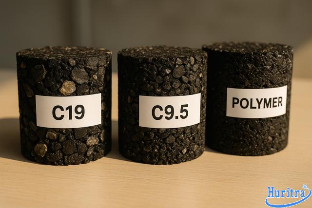 Các loại BTN: C19 – C9.5 – và BTN Polymer dùng cho từng lớp đường.