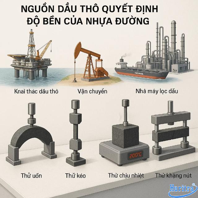 Nguồn gốc dầu thô quyết định độ bền nhựa đường