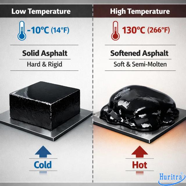 Nhựa đường không có một điểm nóng chảy cố định