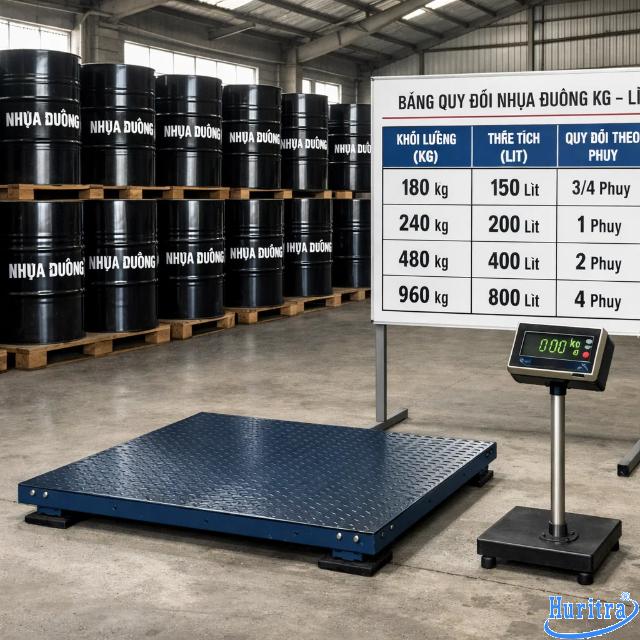 Nhựa đường thường được đóng gói theo can hoặc phuy thay vì bán lẻ theo lít