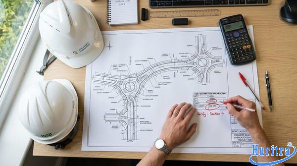 Bóc tách khối lượng vật tư và tính toán định mức thảm mặt đường trên bản vẽ CAD.
